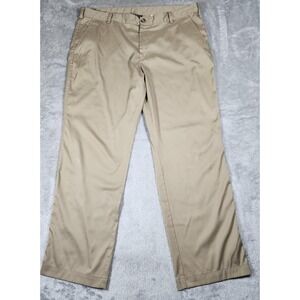 Nike Golf Pants Mens 40x32 Khaki Dri-FIT Chino Stretch Performance Flat Front